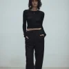 Viktoria Chan Pants | Amani strap trousers Black