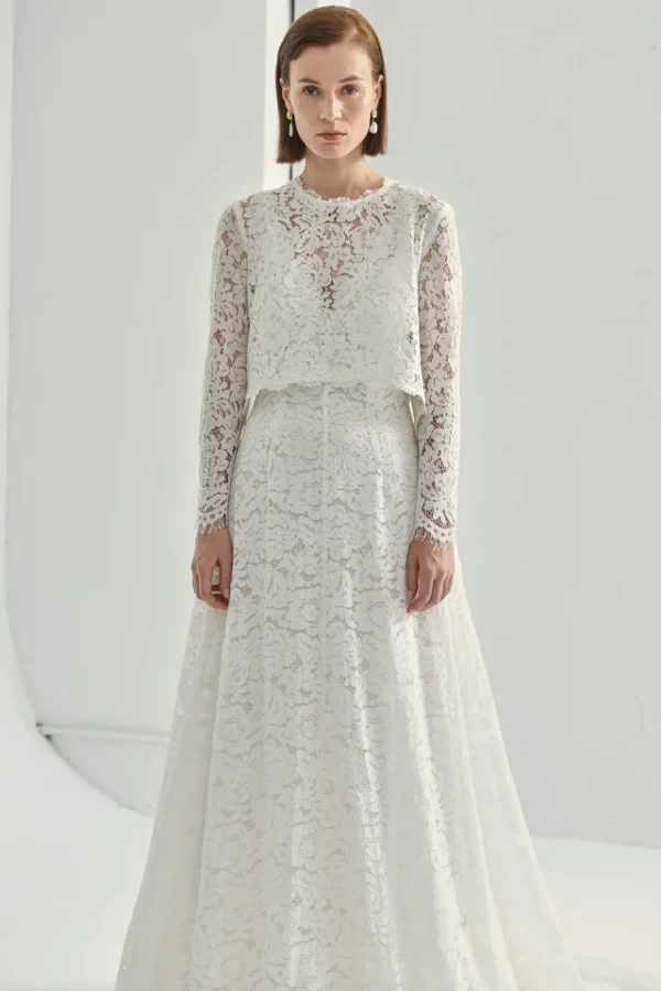 Viktoria Chan Short Sleeves | Charlotte lace wedding gown