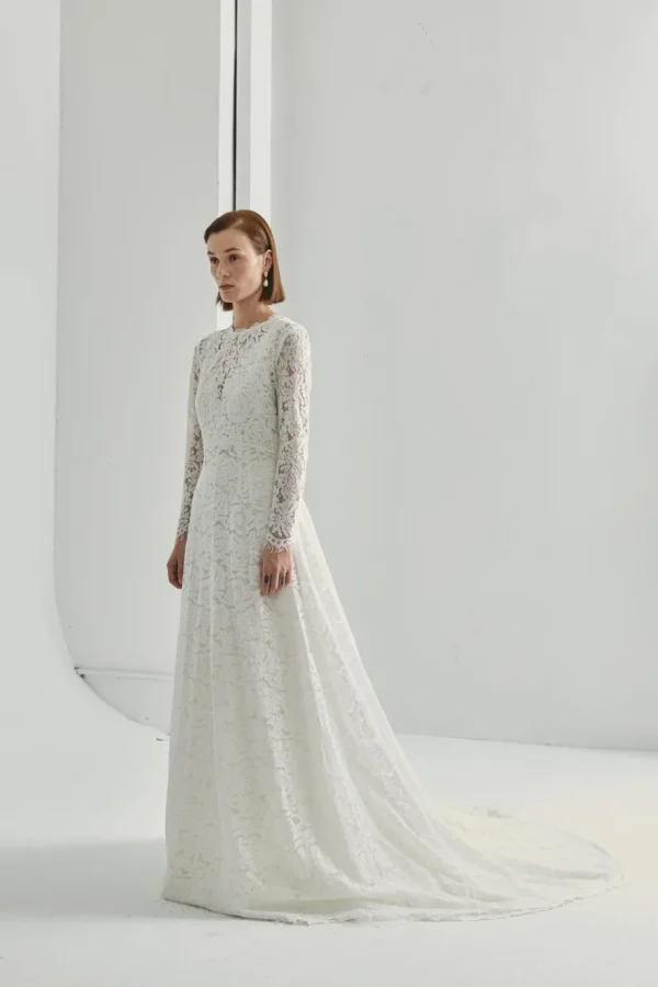 Viktoria Chan Short Sleeves | Charlotte lace wedding gown