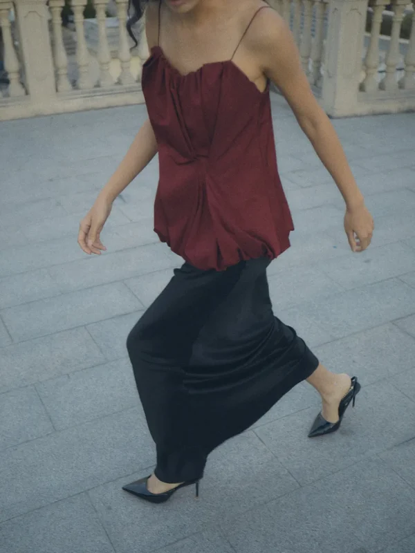 Viktoria Chan Skirts | Gelina long satin skirt