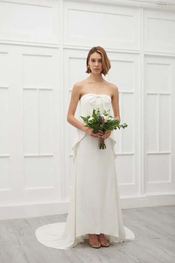 Viktoria Chan Short Sleeves | Heather strapless gown