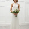 Viktoria Chan Short Sleeves | Megan halterneck gown