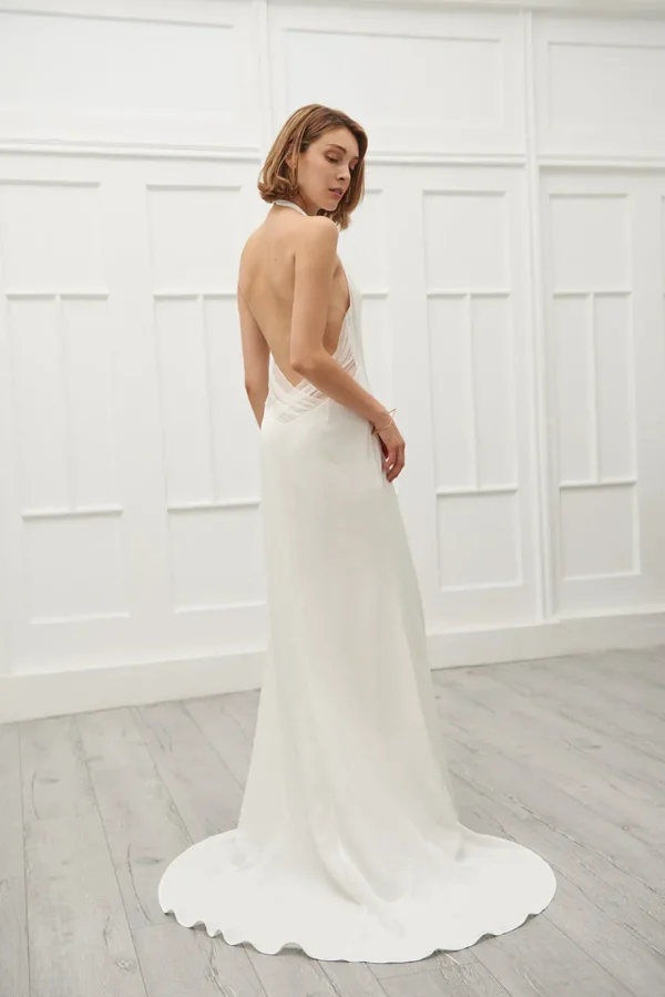 Viktoria Chan Short Sleeves | Megan halterneck gown