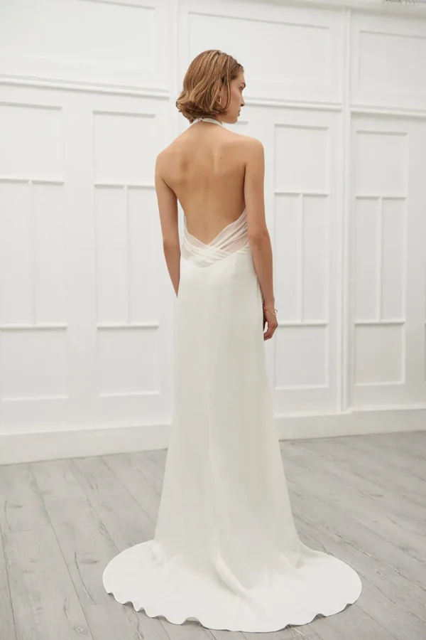 Viktoria Chan Short Sleeves | Megan halterneck gown