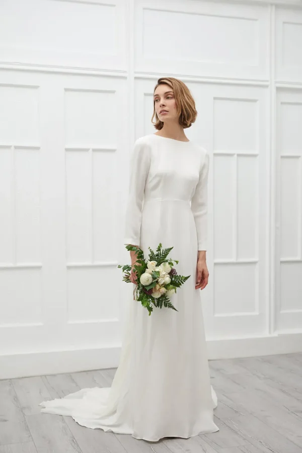 Viktoria Chan Long Sleeves | Olivia gown with chiffon veil