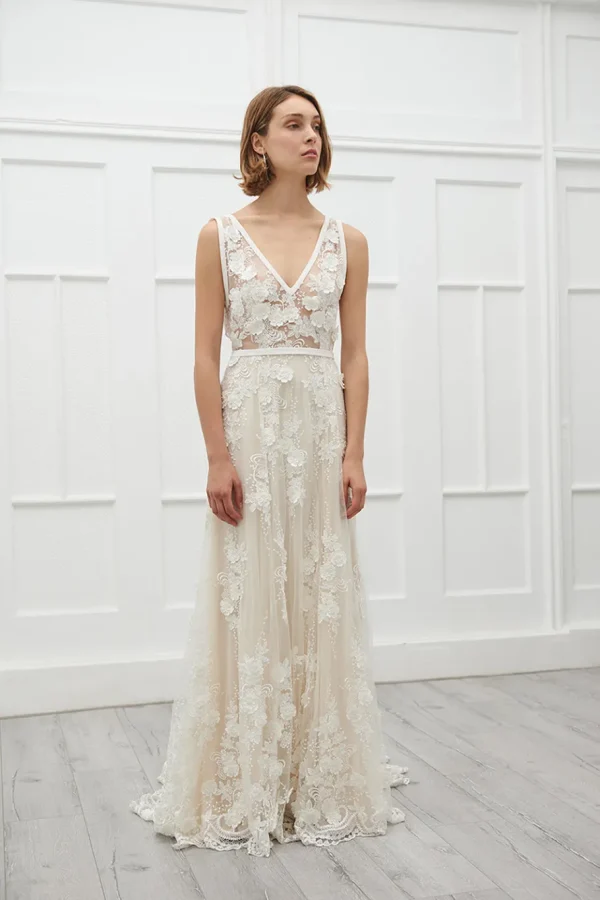 Viktoria Chan Short Sleeves | Savannah 3D wedding gown