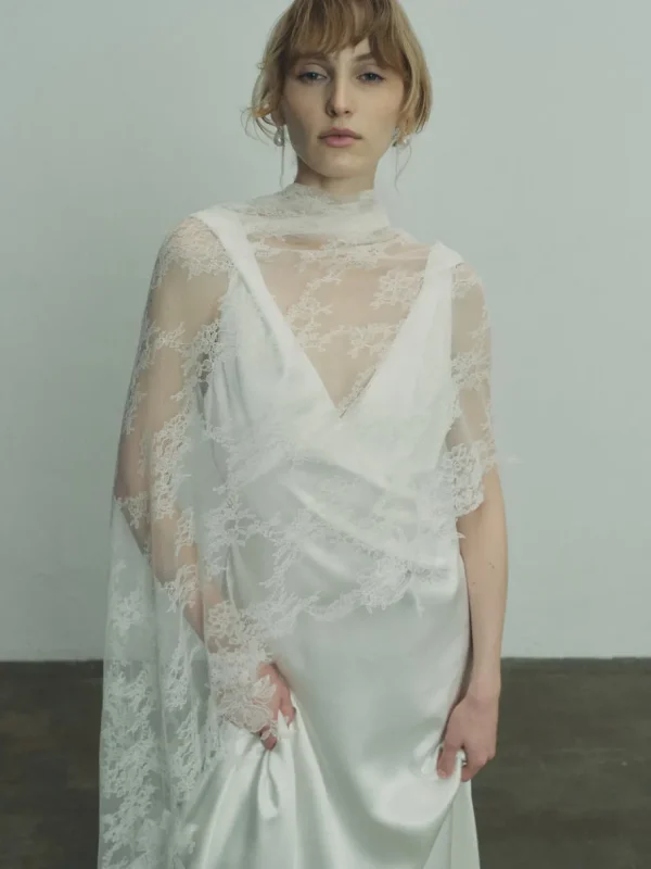 Viktoria Chan Short Sleeves | Steffy silk wedding gown